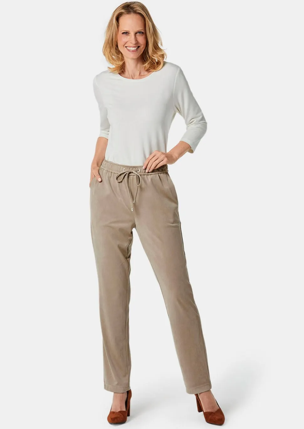 Pantalon SARA d'aspect velours