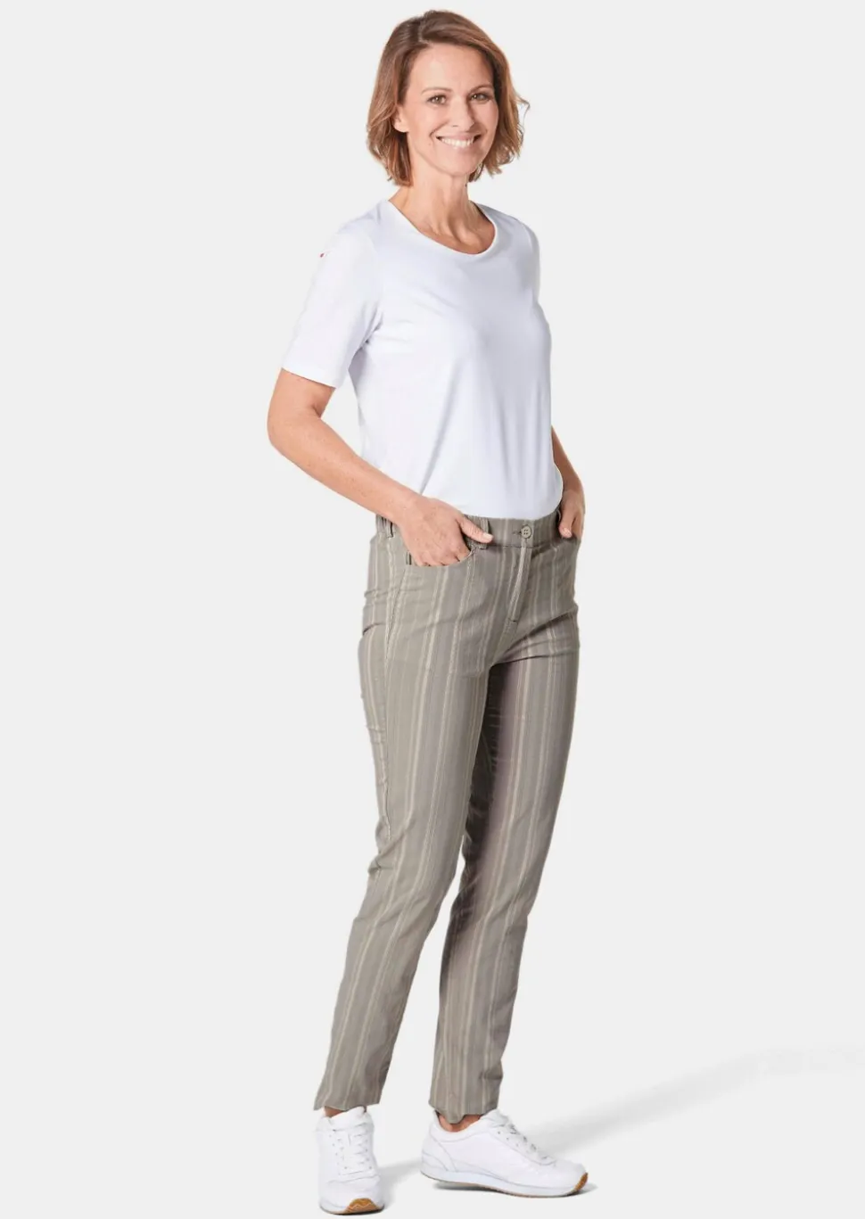 Pantalon structuré en tissu élastique