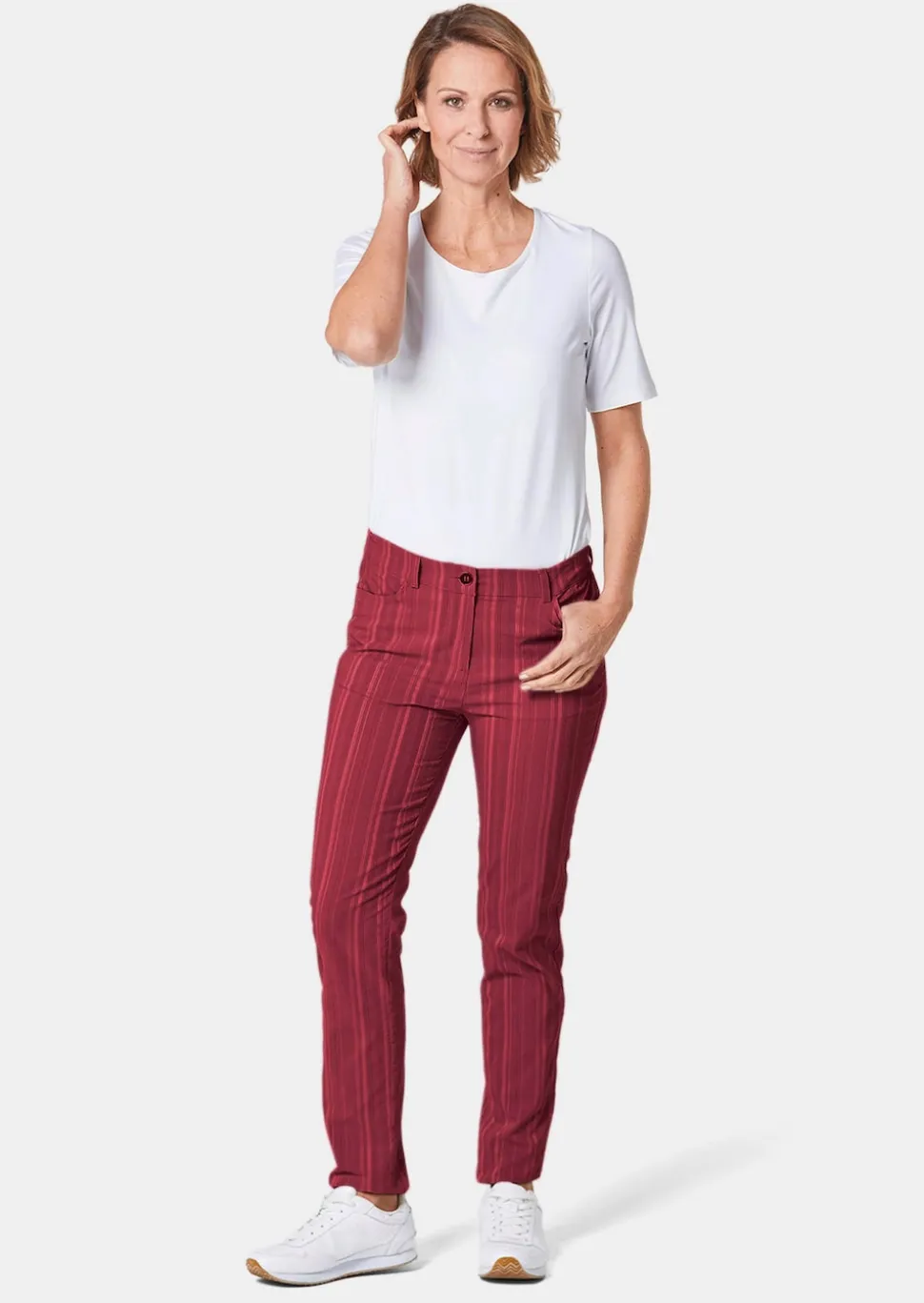 Pantalon structuré en tissu élastique