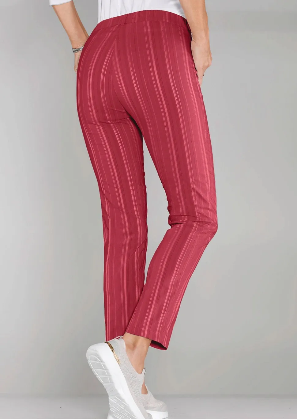 Pantalon structuré en tissu élastique