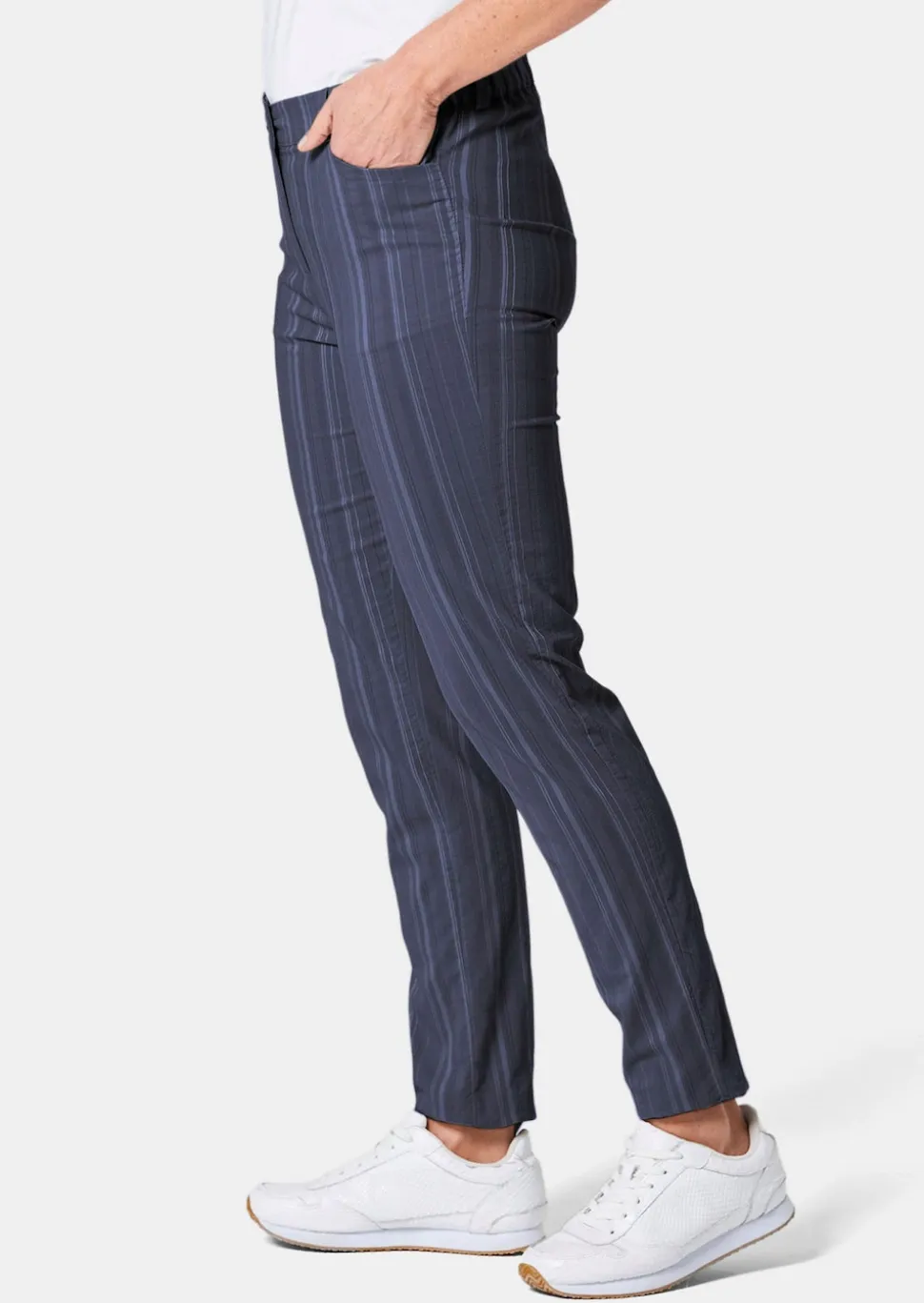 Pantalon structuré en tissu élastique