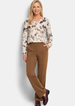 Pantalon à taille élastique avec pinces