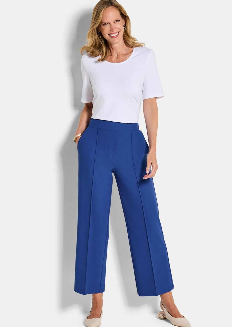 Pantalon VERA en longueur cheville, avec nervures
