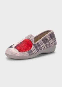 Pantoufles avec motif de chat.