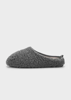 Pantoufles avec peluche et semelle en caoutchouc