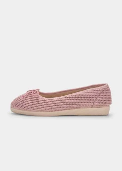 Pantoufles ballerines effet tricot