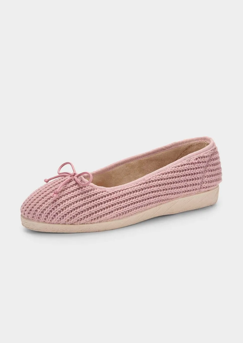 Pantoufles ballerines effet tricot