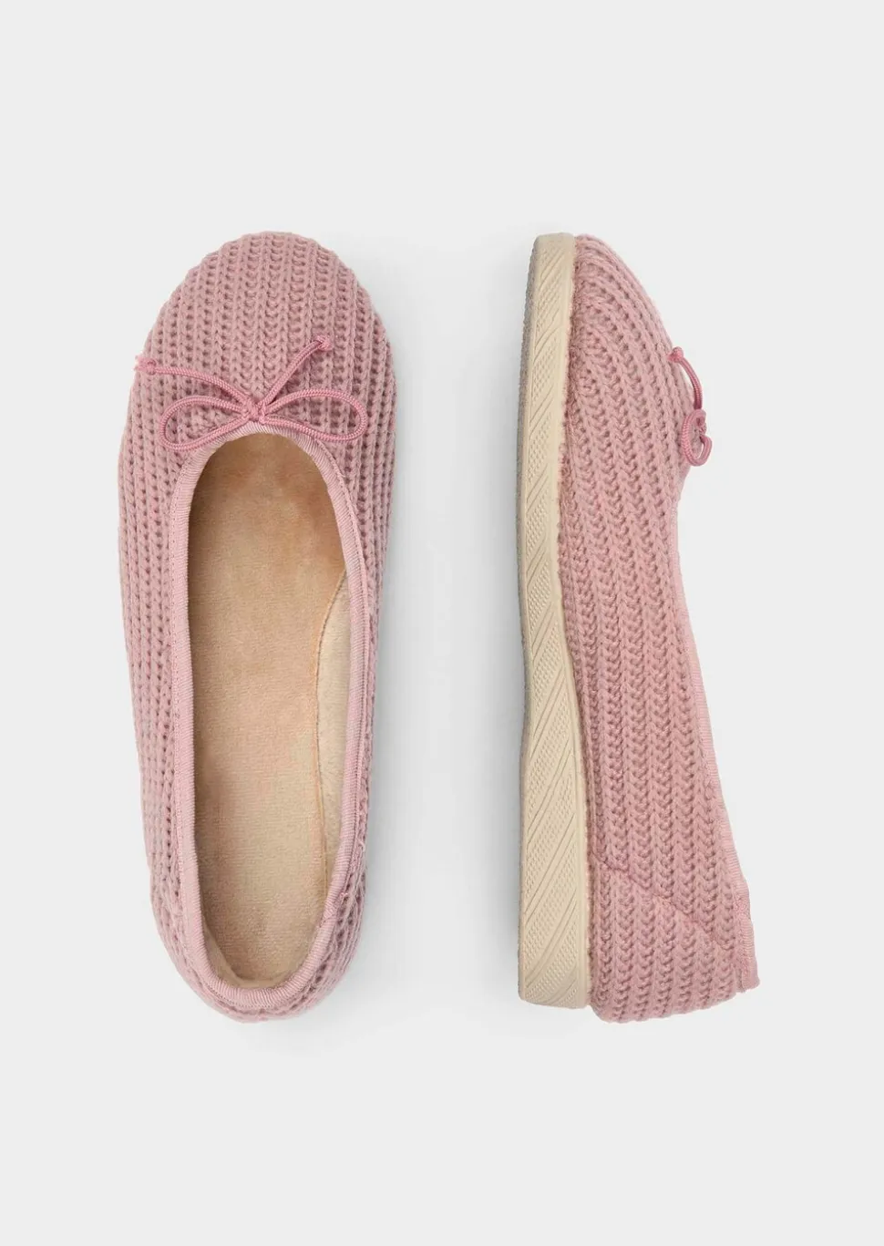 Pantoufles ballerines effet tricot