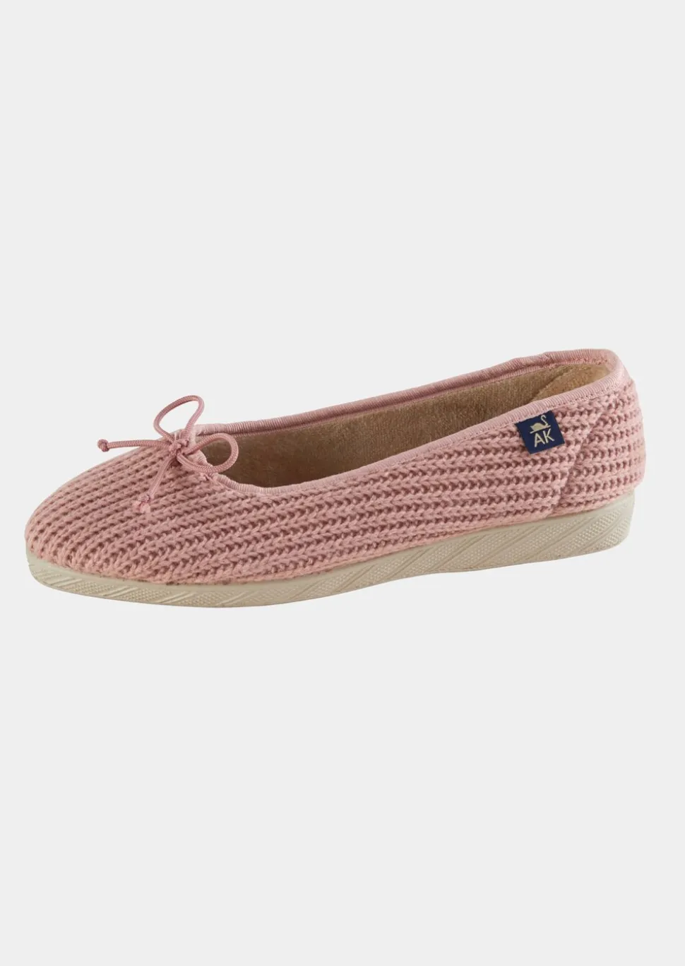 Pantoufles ballerines effet tricot