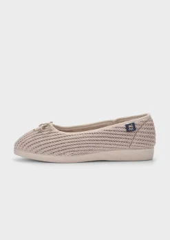 Pantoufles ballerines effet tricot