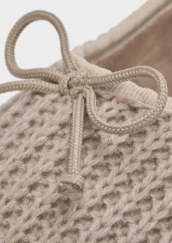Pantoufles ballerines effet tricot