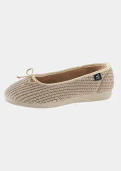 Pantoufles ballerines effet tricot
