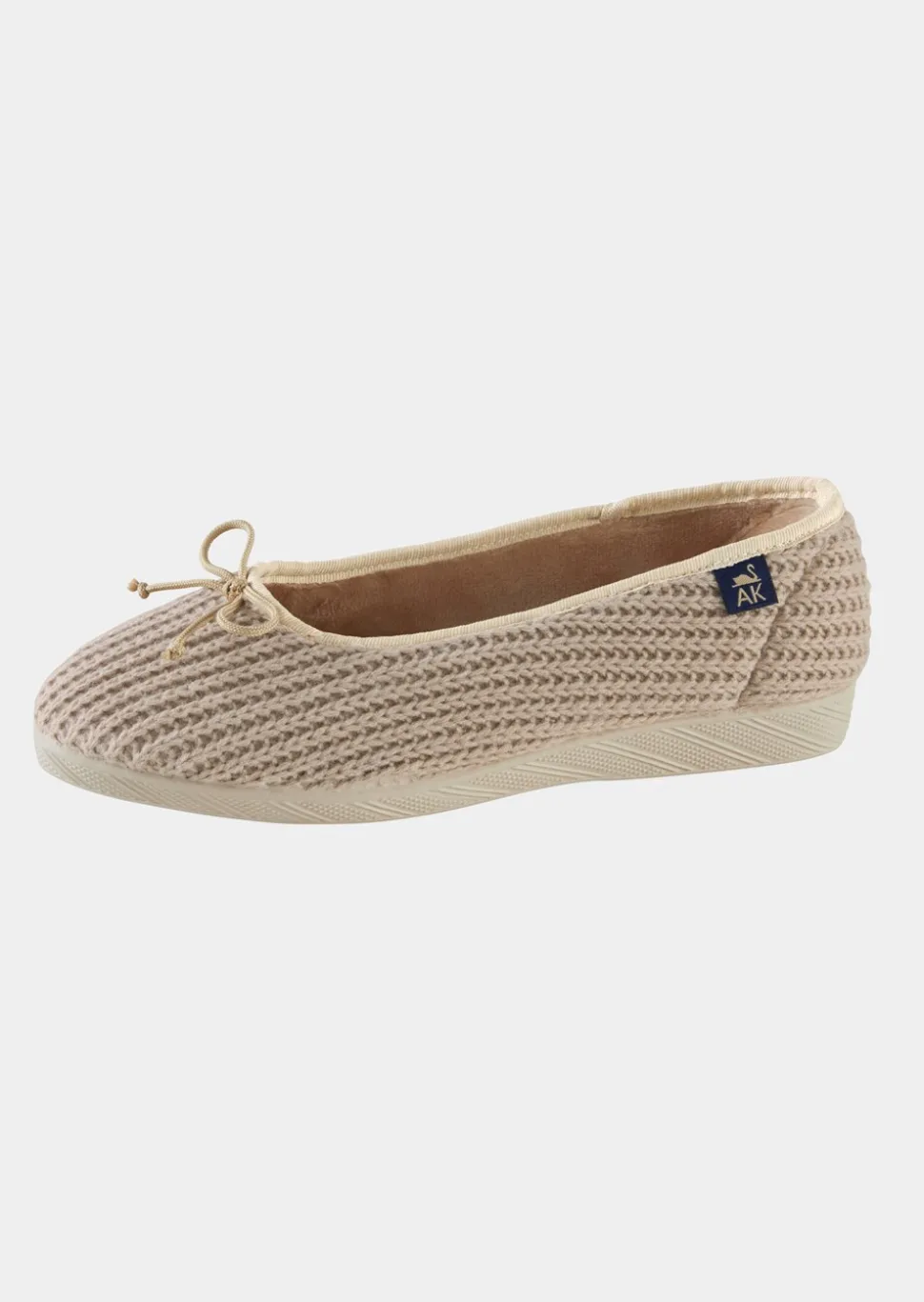 Pantoufles ballerines effet tricot
