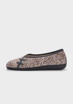 Pantoufles ballerines à motif animal