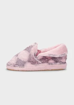 Pantoufles en peluche avec motif losange