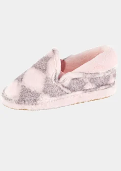 Pantoufles en peluche avec motif losange