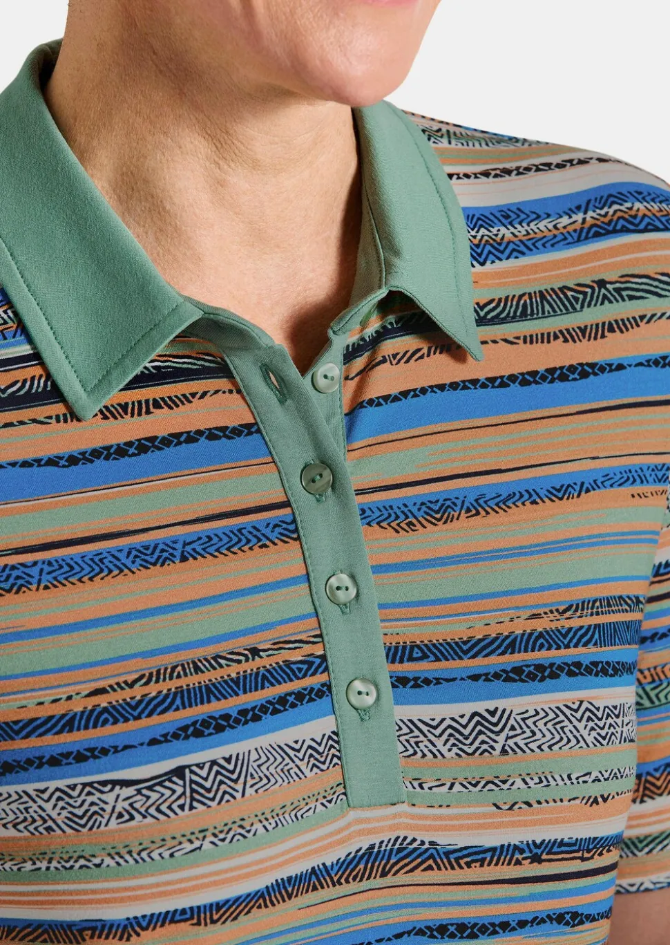 Polo à rayures en jersey de viscose
