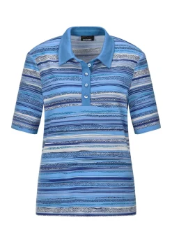 Polo à rayures en jersey de viscose