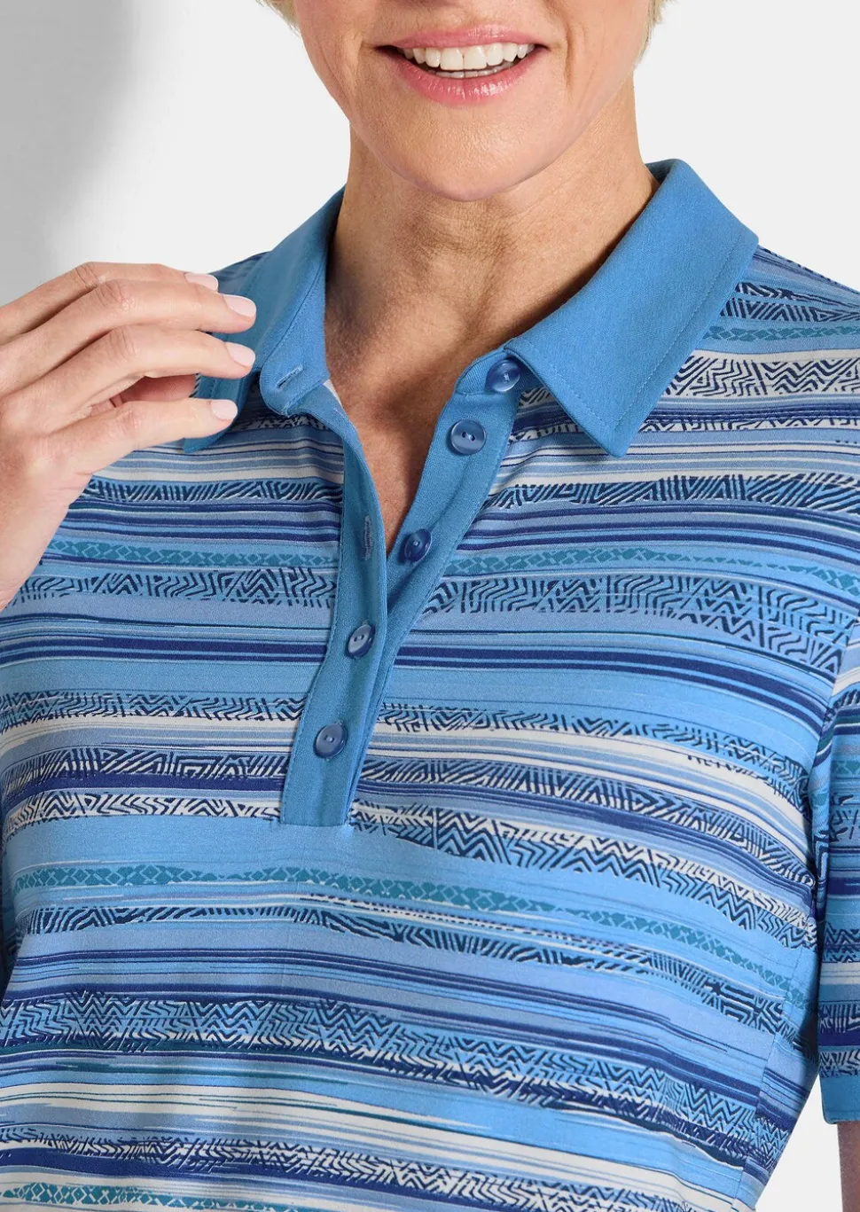 Polo à rayures en jersey de viscose