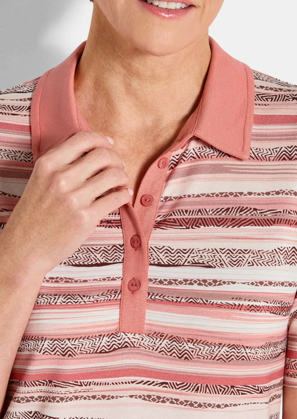 Polo à rayures en jersey de viscose