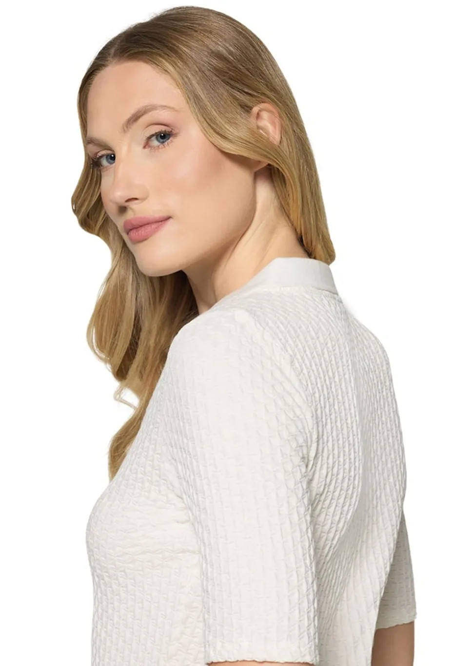 Polo structuré avec col en tricot