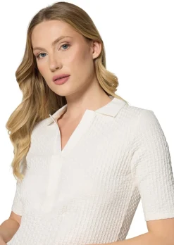 Polo structuré avec col en tricot