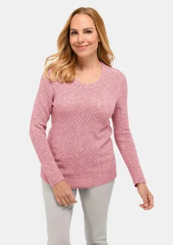 Pull ajouré en fil chiné de haute qualité