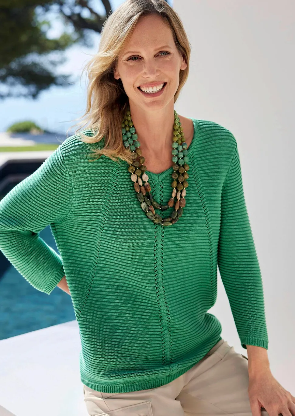 Pull avec détails en tricot