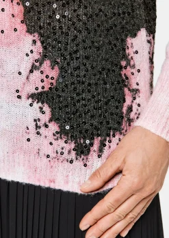 Pull avec imprimé et paillettes