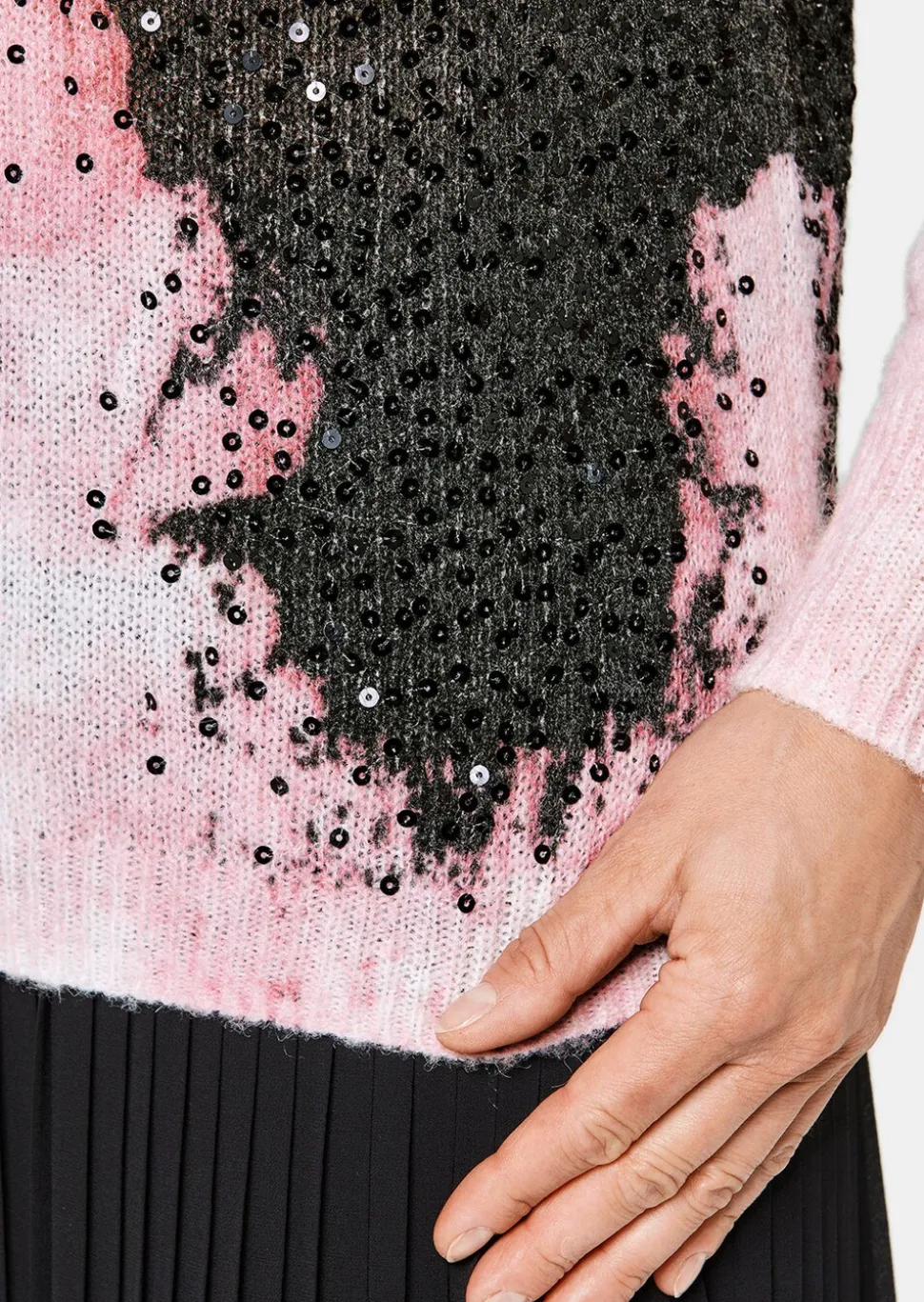Pull avec imprimé et paillettes