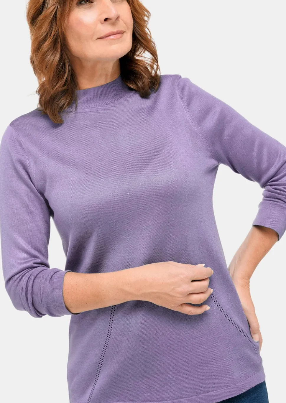 Pull à col droit