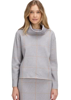 Pull à col roulé avec motif à carreaux