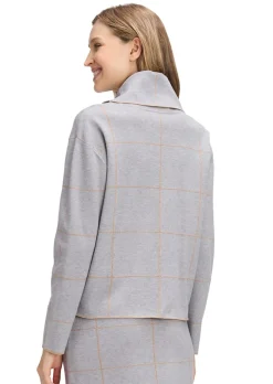 Pull à col roulé avec motif à carreaux