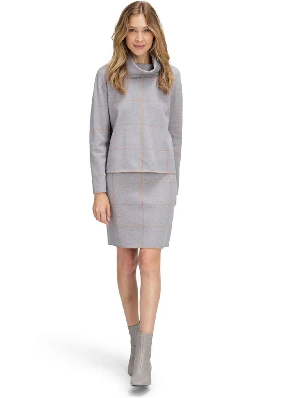 Pull à col roulé avec motif à carreaux