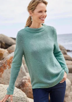 Pull à effet grain de riz