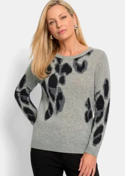 Pull en cachemire, aspect léopard
