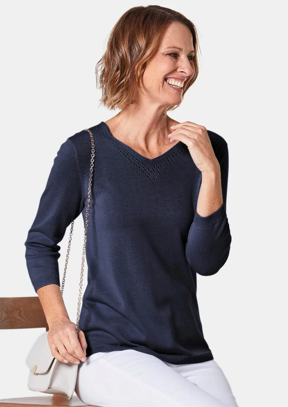 Pull encolure en V