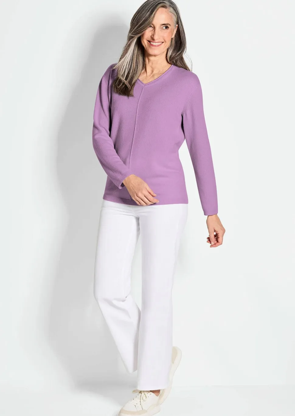 Pull à encolure en V en cachemire