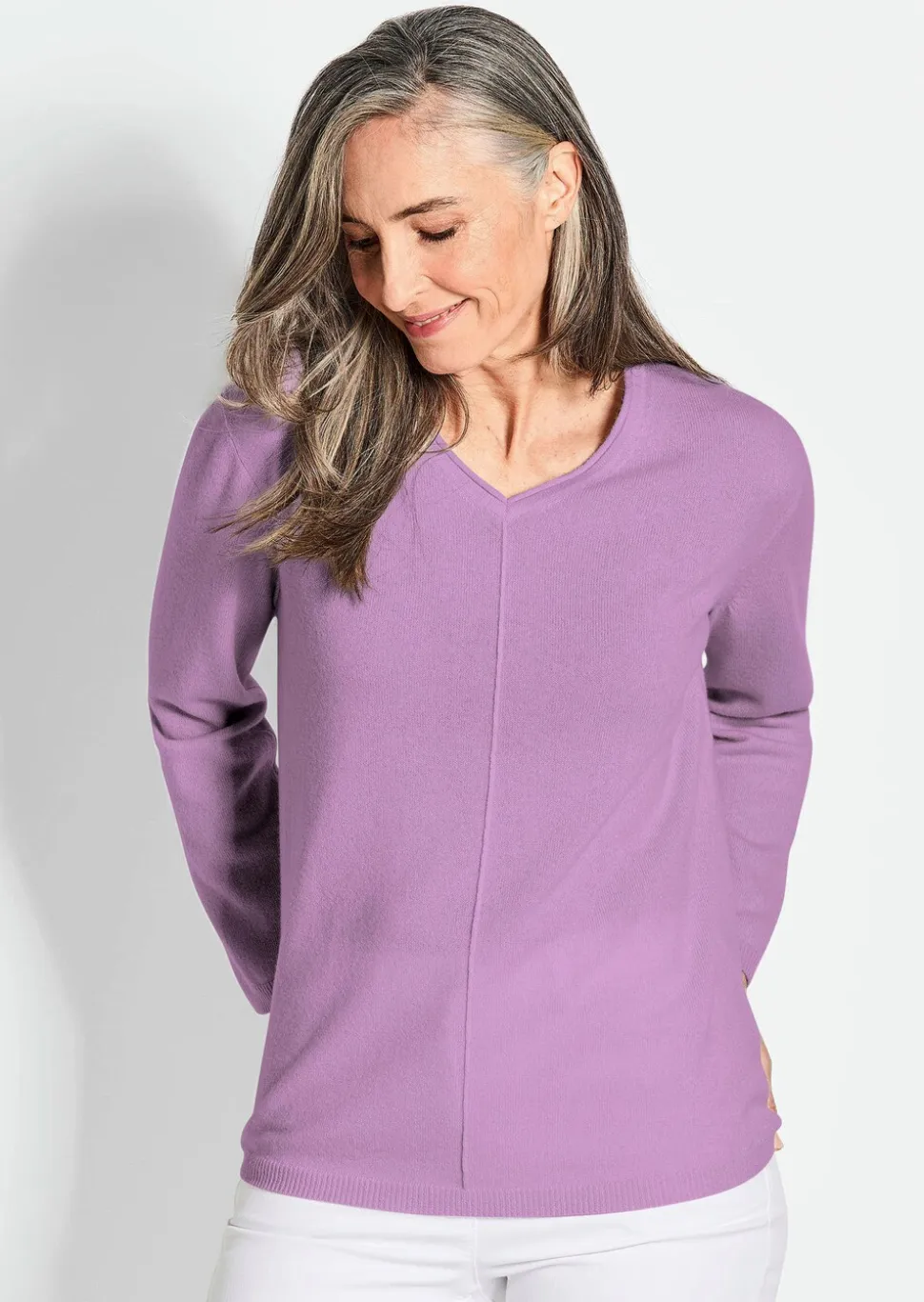 Pull à encolure en V en cachemire