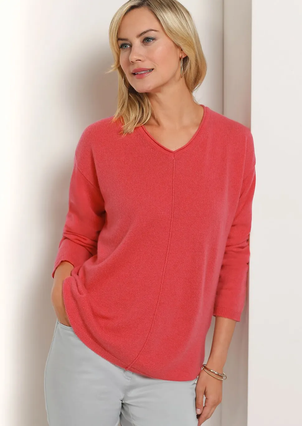 Pull à encolure en V en cachemire