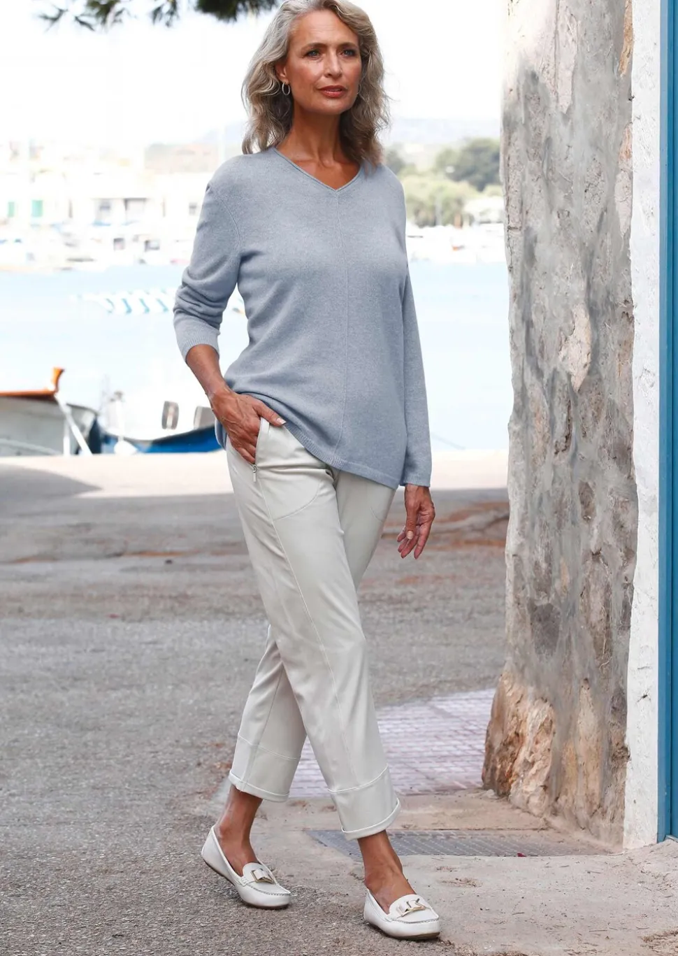 Pull à encolure en V en cachemire