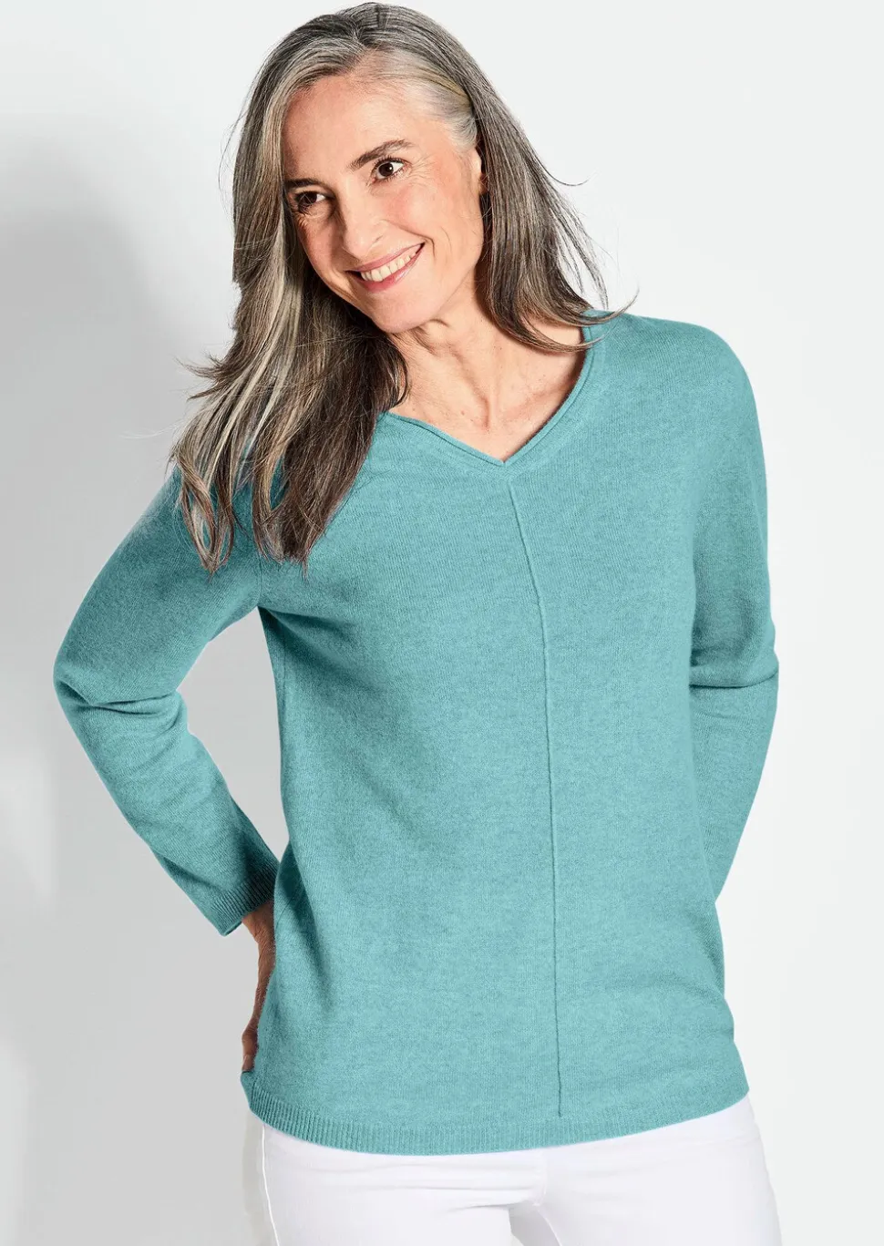 Pull à encolure en V en cachemire
