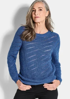 Pull en maille ajourée et tricot côtelé