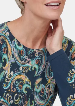 Pull en maille fine à motif cachemire