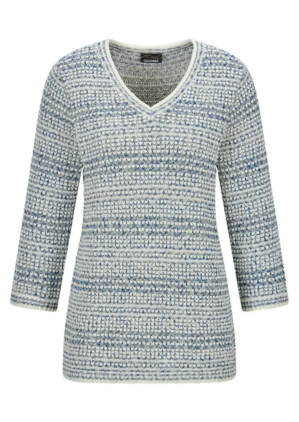 Pull en maille structurée, avec encolure en V
