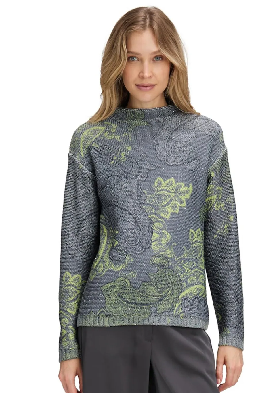 Pull en tricot avec imprimé cachemire