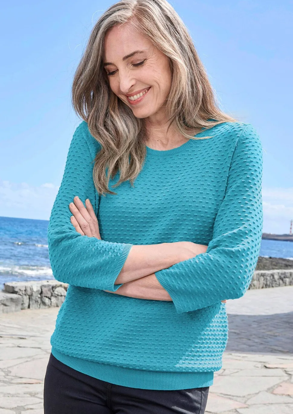 Pull en tricot avec motif à pois