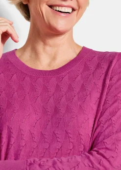 Pull en tricot avec motif torsadé en zigzag