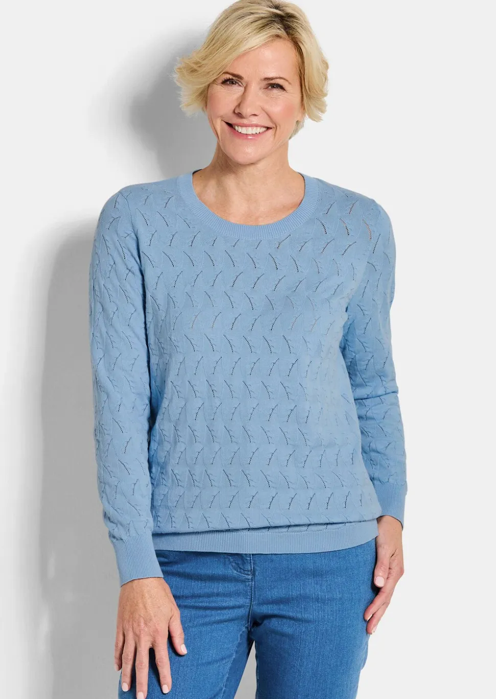 Pull en tricot avec motif torsadé en zigzag