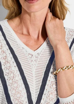 Pull en tricot fin avec motif marin